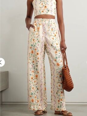 NWT- Agua by Agua Bendita Luciana Chinesis Cropped Linen Top